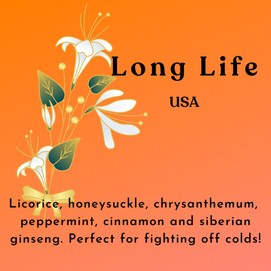 Longlife Herbal Tea sign